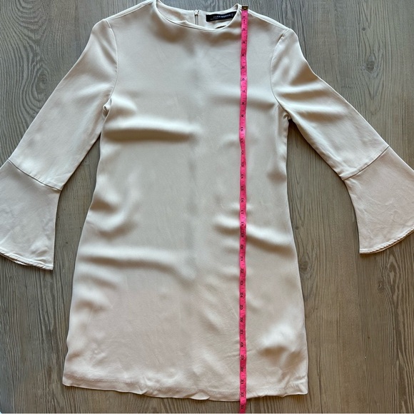 Zara Bell Sleeve cream shift dress size xs pale pink mini dress women’s - Picture 5 of 12